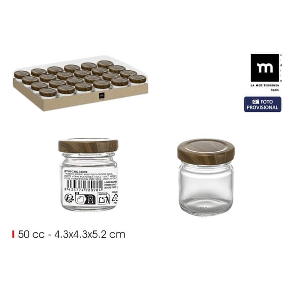 Lasikannu La Mediterránea WOOD 50 ml (48 osaa)
