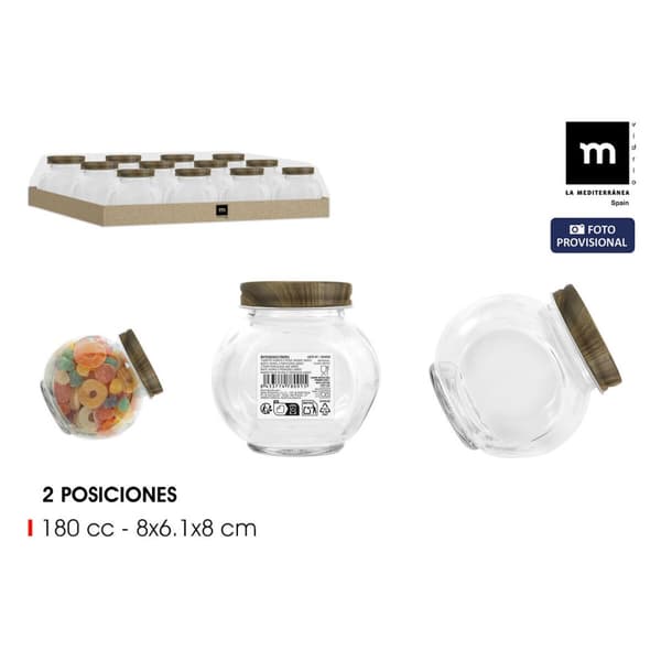 Lasikannu La Mediterránea WOOD 180 ml (60 osaa)