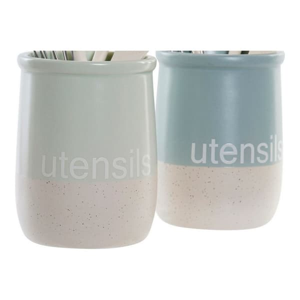 Gryte til Kjøkkenutstyr DKD Home Decor Gummitre Steintøy (2 pcs)