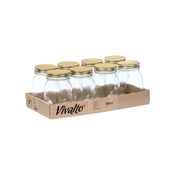 Krukke Vivalto CWDH03-8PK Gull Gjennomsiktig 500 ml (8 enheter)