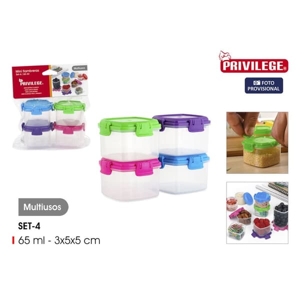 Lunchlådor, set Privilege 65 ml Mini 4 Delar (24 antal)