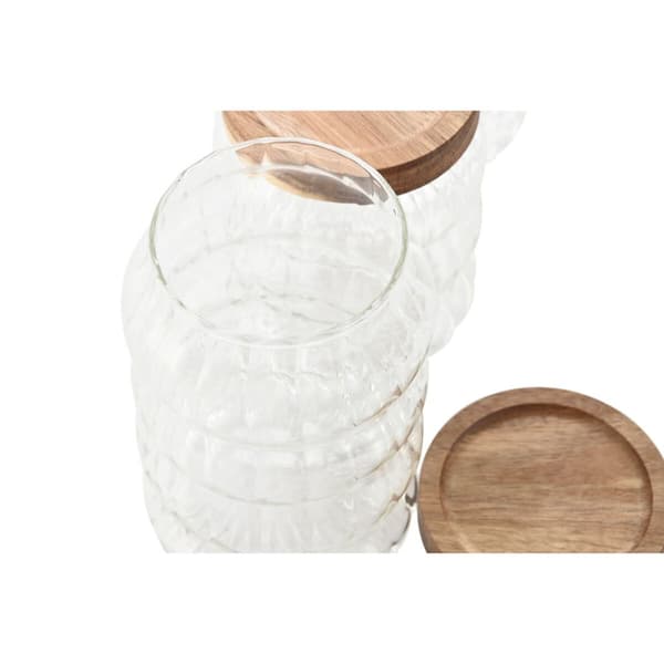 Sæt med 3 Dåser Home ESPRIT Gennemsigtig Natur 550 ml 750 ml 3 Dele