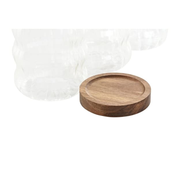Sæt med 3 Dåser Home ESPRIT Gennemsigtig Natur 550 ml 750 ml 3 Dele