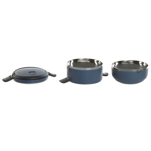 Lunchlåda DKD Home Decor Blå Vit Mörkgrå Rostfritt stål polypropen 1,5 L (2 antal)