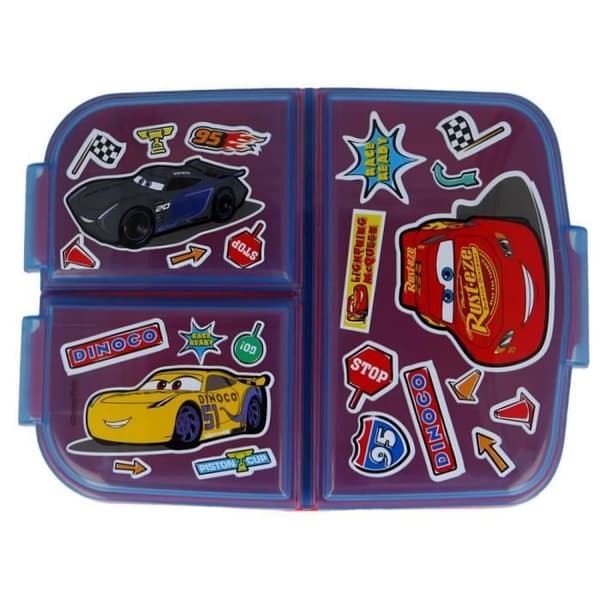 Lunchlåda - STOR - Disney Cars - 3 fack - 18x13x5,5 cm - Barn