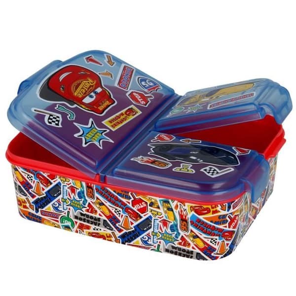 Lunchlåda - STOR - Disney Cars - 3 fack - 18x13x5,5 cm - Barn