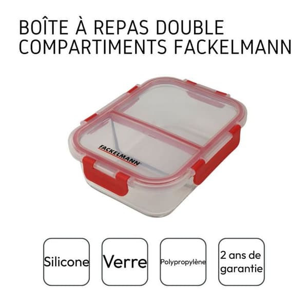 Glasmatlåda med två fack 1000 ml Fackelmann Move