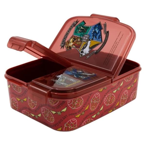 Snackbox - Harry Potter - 3 fack - Brun - 18x13x5 cm - Tål diskmaskin