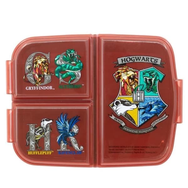 Snackbox - Harry Potter - 3 fack - Brun - 18x13x5 cm - Tål diskmaskin