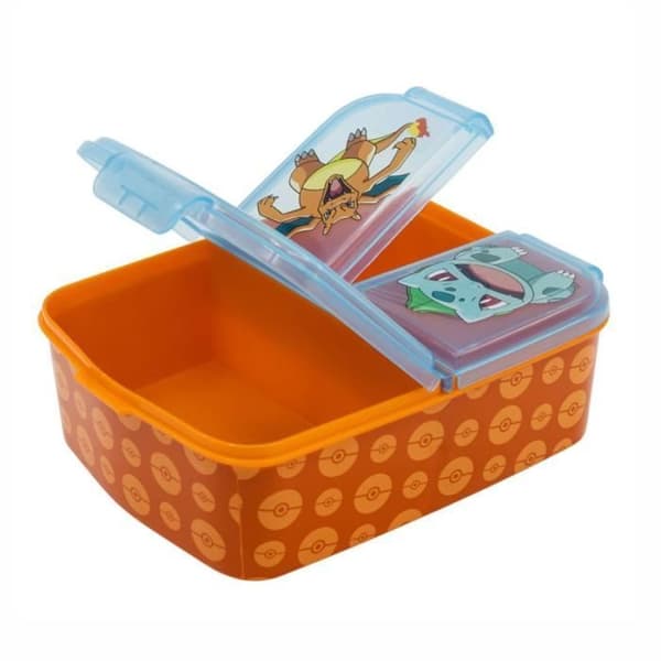 Lunchlåda - STOR - Pokémon - 3 fack - 18x13x5,5 cm - Barn