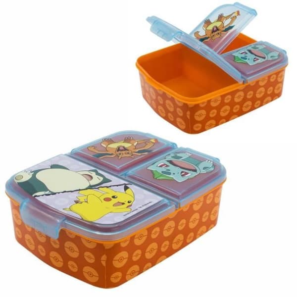 Lunchlåda - STOR - Pokémon - 3 fack - 18x13x5,5 cm - Barn