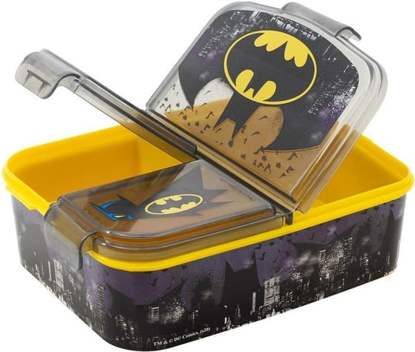 Lunchlåda - STOR - Batman - 3 fack - Click-Up - Svart