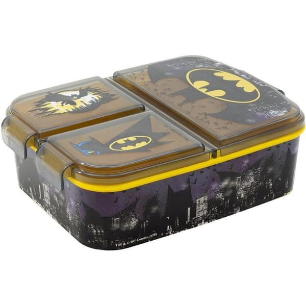 Lunchlåda - STOR - Batman - 3 fack - Click-Up - Svart