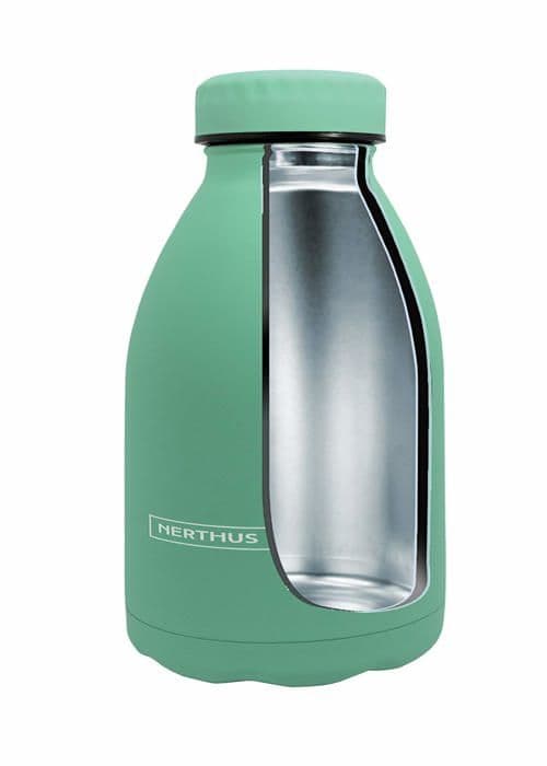 Nerthus - 1 - FIH 65 dubbelväggig rostfri kolv varm och kall turkos mönster 750 ML lufttät lock 8/8