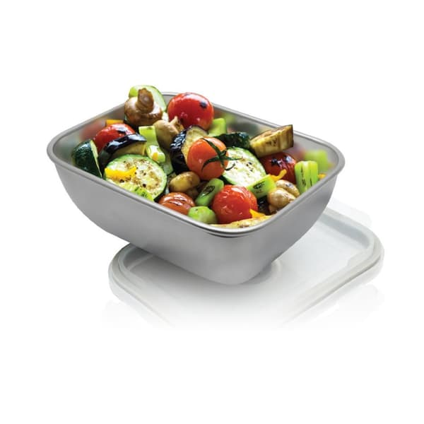 Lunchask i rostfritt stål - FACKELMANN - Move - 1000 ml - Mikrovågsugnssäker - Tätslutande
