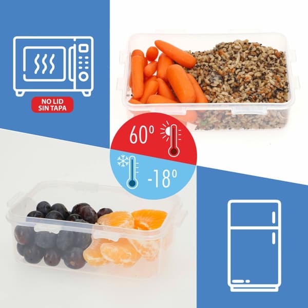 Set med stapelbara, hermetiskt förslutna, matlådor Max Home 29 x 12 x 20 cm 6 antal