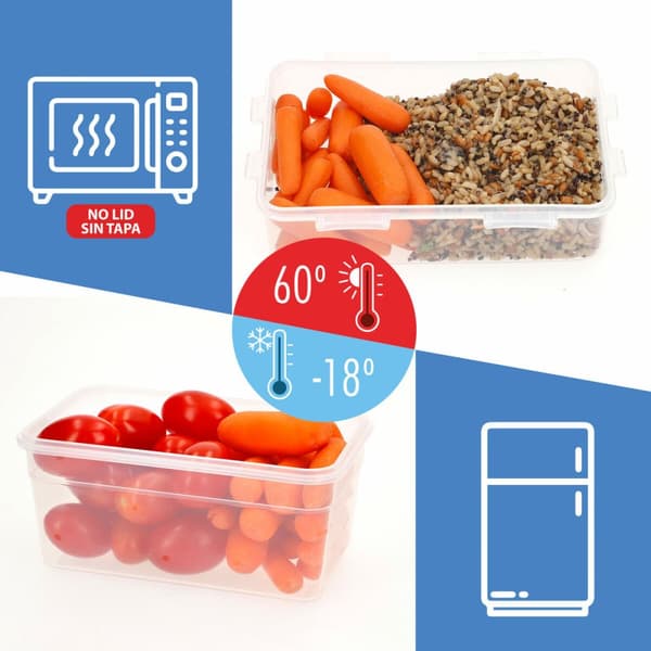 Set med stapelbara, hermetiskt förslutna, matlådor Max Home 27 x 12 x 20 cm 6 antal