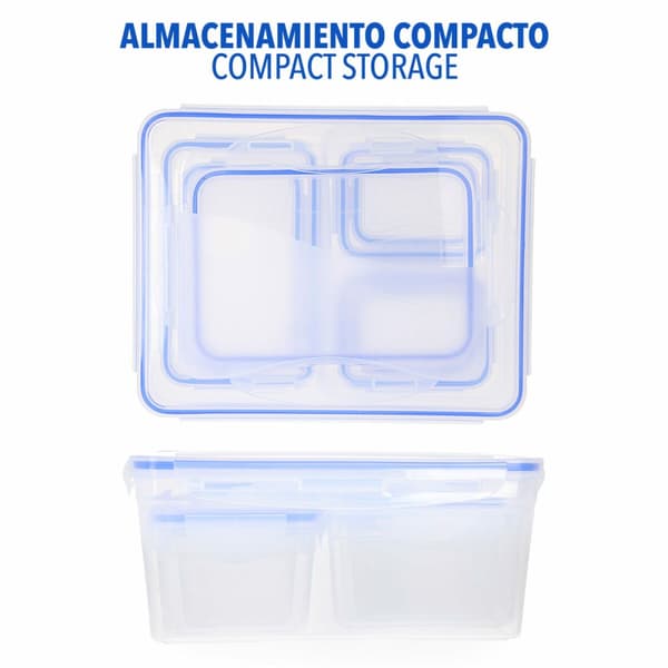 Set med stapelbara, hermetiskt förslutna, matlådor Max Home 27 x 12 x 20 cm 6 antal