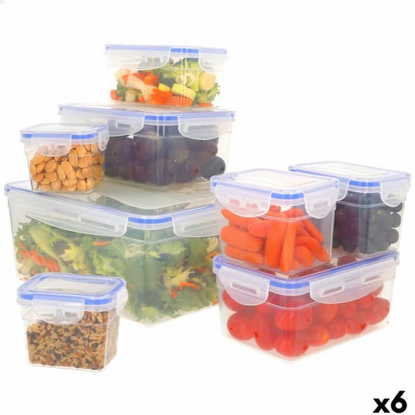 Set med stapelbara, hermetiskt förslutna, matlådor Max Home 27 x 12 x 20 cm 6 antal