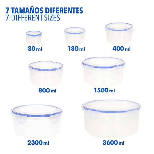 Set med stapelbara, hermetiskt förslutna, matlådor Max Home 23 x 11 x 23 cm 6 antal