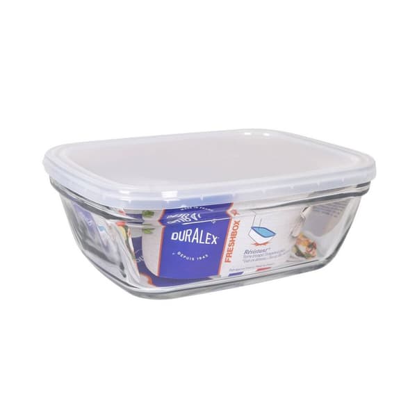 Rektangulär matlåda med lock Duralex Freshbox Transparent 1,7 L 21,5 x 16,5 x 8 cm (6 antal)