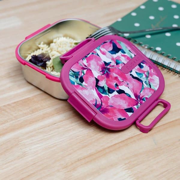 Lunchbox - QUOKKA - KAI PINK BLOOM - Rostfritt stål - 400 ml - Vattentät