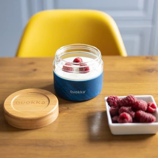 Quokka Deli Food Burk - 500 ml matbehållare/lunchlåda i glas (träkorn)