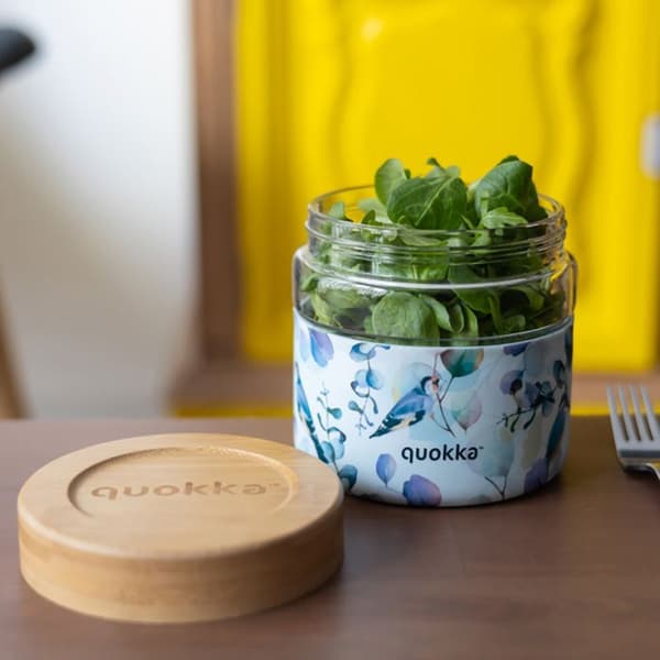 Matlåda - Quokka DELI BLUE NATURE måltidslåda | MATBEHÅLLARE I GLAS MED SILIKONLOCK 820 ML