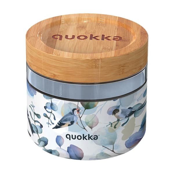 Matlåda - Quokka DELI BLUE NATURE måltidslåda | MATBEHÅLLARE I GLAS MED SILIKONLOCK 820 ML