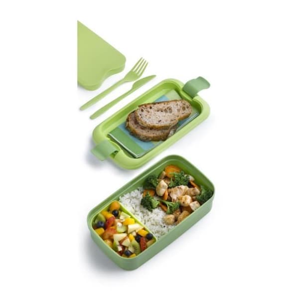 Kartong med bestick Curver Lunch&Go grön