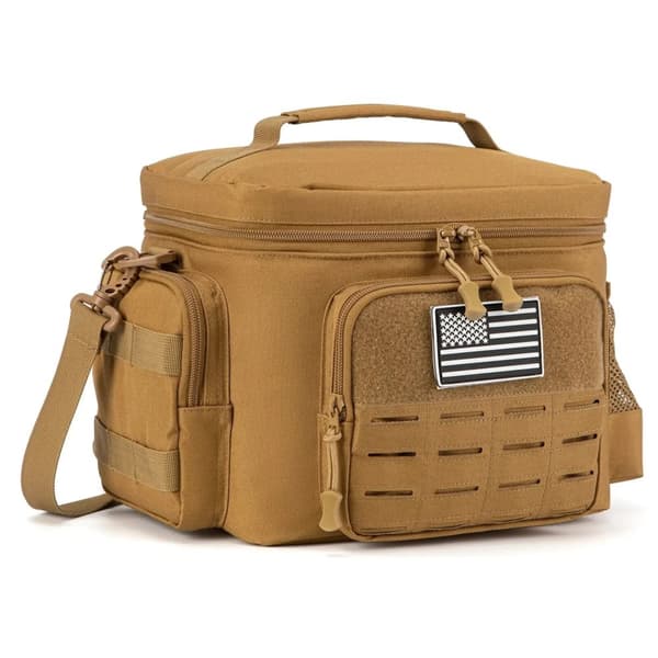 Taktisk Lunchlåda, Kraftig Nylon, Läcksäker och Isolerad,Khaki