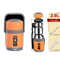Miniatyrbild 1 av 2: USB Elektrisk Värmelunchlåda, 1.6L/2.0L Kapacitet, Rostfritt Stål Material,2L orange Ingen kontakt