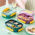 Miniatyrbild 6 av 6: Bomclap Lunchlåda med 4 separata fack & bestick – 1800ml mikrovågssäker matlåda i plast med läcksäkert lock