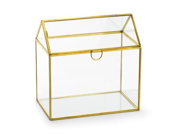 Glaskuvertlåda, guld, 13x21x21cm (1 låda / 4 st.)