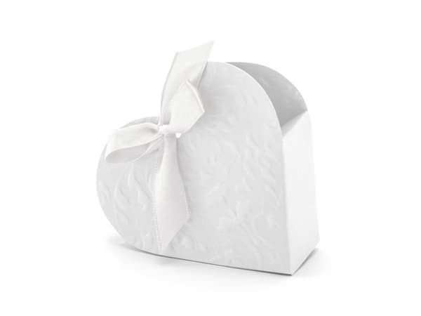 Hjärtformade askar, vita (1 förpackning / 10 st.)