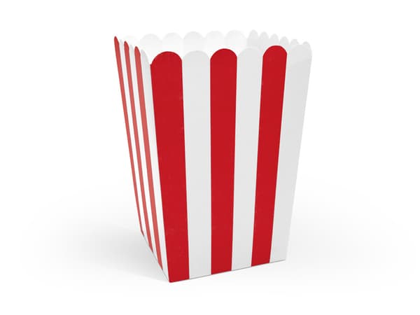 Popcornlådor, mix, 7x7x12,5 cm (1 låda / 50 förpackningar) (1 förpackning / 6 st.)