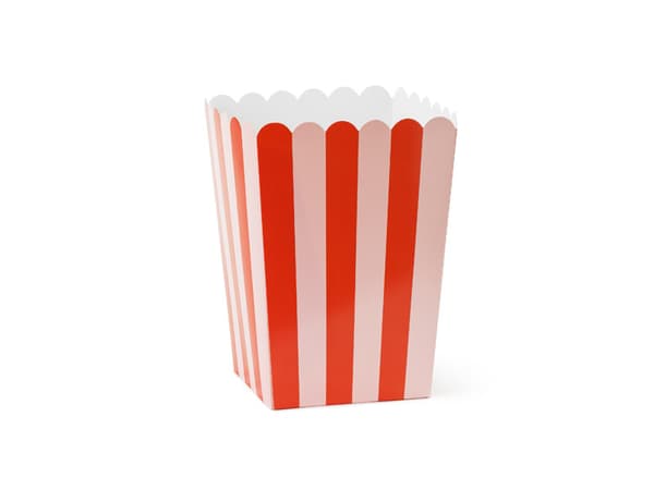 Popcornæsker, 11x11x15,5 cm, blandet (1 pakke / 6 stk.)