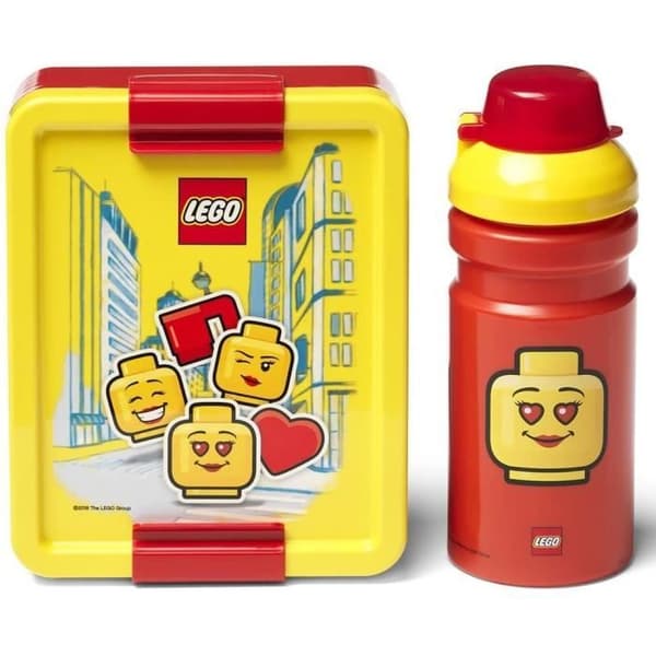 LEGO lunchset Iconic junior 17 x 13,5 cm pp röd/gul 2-delad