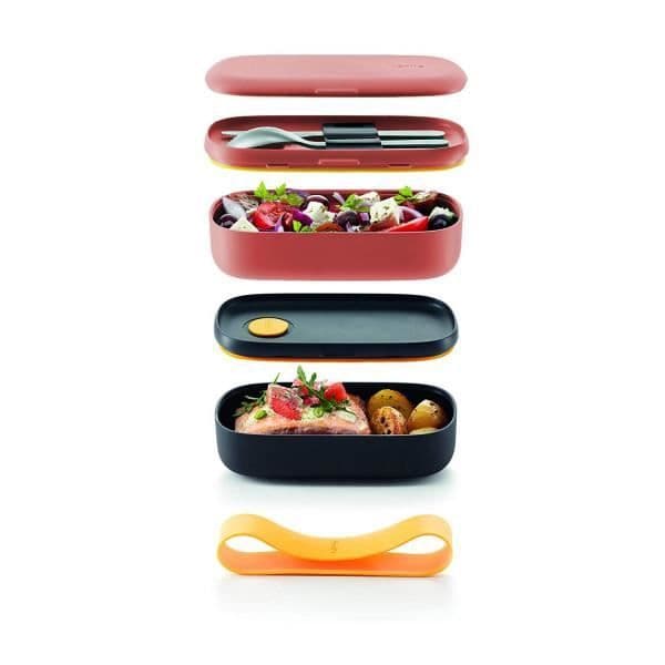 Lunchbox - LÉKUÉ - På språng - 1000 mL - Korallrosa - Mikrovågssäker