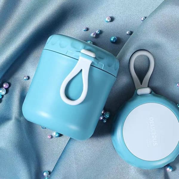 Lollanda Matbehållare i rostfritt stål 400 ml – isolerad termos med sked för soppa, mat & gröt