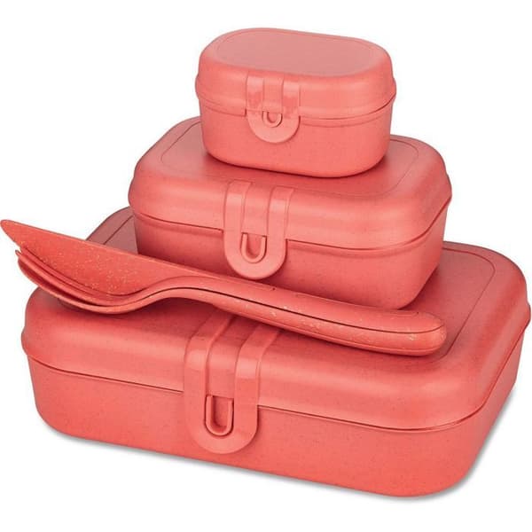 Lunchbox - Koziol matlåda PASCAL READY, set med 3 behållare och bestick