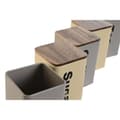 Miniatyrbillede 2 af 3: Blik Home ESPRIT Beige Grå Mørkebrun Metal Bambus 10 x 10 x 14,5 cm (6 enheder)
