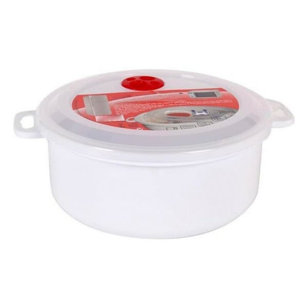 Madkasse med låg til mikrobølgeovn - 1,5 L - ø 19 x 7 cm