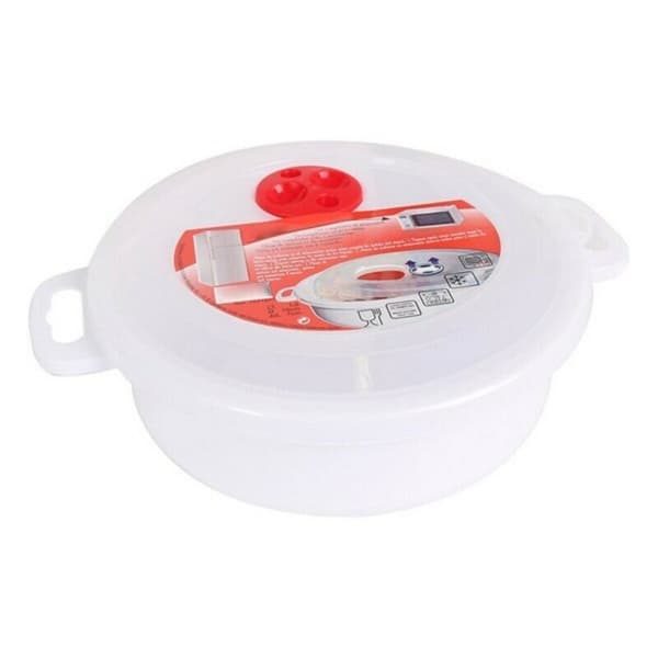Madkasse med låg til mikrobølgeovn - 1,5 L - ø 19 x 7 cm