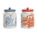Miniatyrbillede 1 af 2: Blik DKD Home Decor Blå Koral Fuchsia Hvid Dolomite (2 enheder) (15 x 15 x 22 cm)