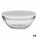 Miniatyrbillede 1 af 2: Rund madkasse med låg Pasabahce Chefs Hvid 2,5 L 23,7 x 10,1 x 23,7 cm (4 enheder)