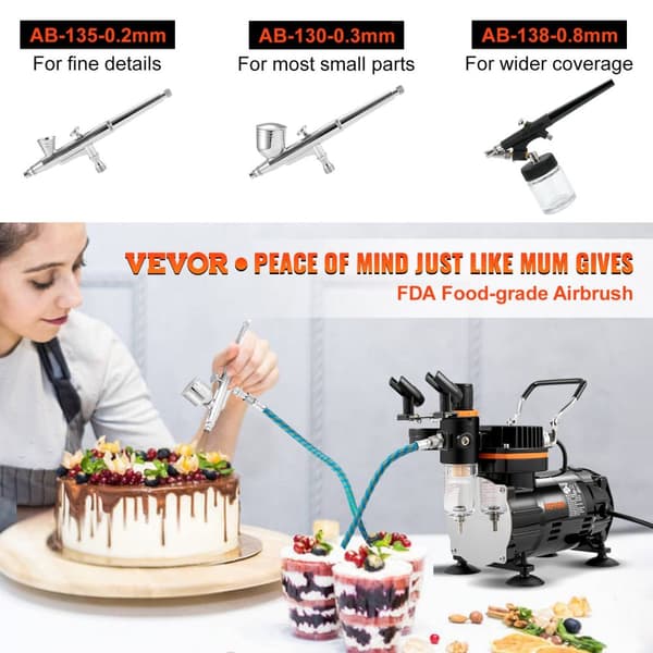 Airbrush Kit, Dubbelverkande, 120W