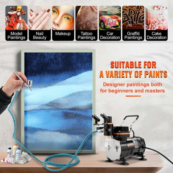Airbrush Kit, Dubbelverkande, 120W