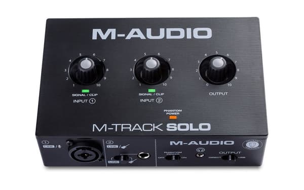 M-AUDIO M-Track Solo USB Ljudgränssnitt Kristall förförstärkare 16 bitar 48 kHz Svart