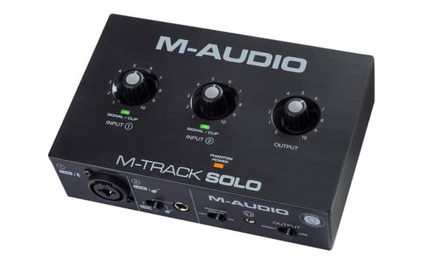 M-AUDIO M-Track Solo USB Ljudgränssnitt Kristall förförstärkare 16 bitar 48 kHz Svart